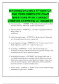 MACROECONOMICS 6TH EDITION END TERM COMPLETE EXAM QUESTIONS WITH CORRECT VERIFIED ANSWERS&vert;&vert; A&plus; GRADED&excl;&excl;