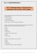 WCU Pathophysiology 370 Final Exam Questions And Answers 2025 Update&period;