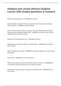 Oedipus test review &lpar;Honors English Larson 10th Grade&rpar; questions & answers