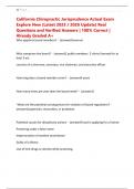 California Chiropractic Jurisprudence Actual Exam Explore New &lpar;Latest 2025 &sol; 2026 Update&rpar; Real Questions and Verified Answers &vert; 100&percnt; Correct &vert; Already Graded A&plus;