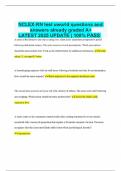 NCLEX-RN test uworld questions and answers already graded A&plus; LATEST 2025 UPDATE &vert; 100&percnt; PASS