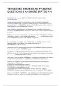 TENNESSEE STATE EXAM PRACTICE QUESTIONS & ANSWERS &lpar;RATED A&plus;&rpar;