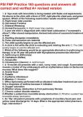 PSI FNP Practice 163 questions and answers all correct and verified A&plus; revised version