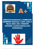 GGH3702 Assignment 1 &lpar;COMPLETE ANSWERS&rpar; Semester 1 2025 - DUE 17 March 2025