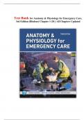 Test Bank | Anatomy & Physiology for Emergency Care, 3rd Edition – Bledsoe | Chapters 1–20 | Updated 2025 | Verified Questions & Answers