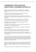 TENNESSEE STATE EXAM RE QUESTIONS & ANSWERS &lpar;RATED A&plus;&rpar;