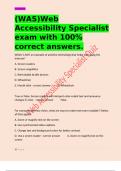 &lpar;WAS&rpar;Web Accessibility Specialist  exam with 100&percnt; correct answers&period;