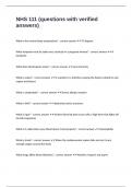 NHS 111 &lpar;questions with verified answers&rpar;
