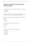 NHS 111 Assessment 1 fully solved already passed