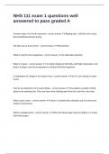 NHS 111 exam 1 questions well answered to pass graded A