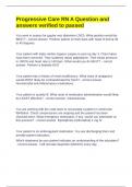 Progressive Care RN A Question and answers verified to passed 