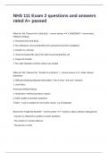 NHS 111 Exam 2 questions and answers rated A&plus; passed