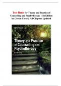 Test Bank | Theory and Practice of Counseling and Psychotherapy 11th Edition – Gerald Corey || All Chapters Updated 2025 || ISBN: 9780357764428