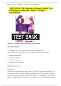 Test Bank for Maternity and Women&rsquo;s Health Care 12th Edition Lowdermilk &lpar;All chapters Complete&comma; Question and Answers&rpar;2024