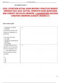 CIVIL LITIGATION ACTUAL EXAM REVIEW 3 PRACTICE NEWEST  VERSION 2024-2025 &vert;ACTUAL COMPLETE EXAM QUESTIONS  AND CORRECT DETAILED ANSWERS GUARANTEED SUCCESS  VERIFIED ANSWERS ALREADY GRADED A&plus;