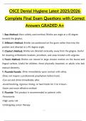 OSCE Dental Hygiene Latest 2025&sol;2026  Complete Final Exam Questions with Correct  Answers GRADED A&plus; 