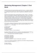 Marketing Management Chapter 3 Test Bank Exam Questions and Correct Answers 