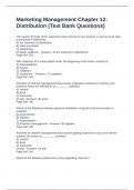 Marketing Management Chapter 12 Exam With Questions and Correct Answers 