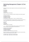 Marketing Management Chapter 12 Test Bank Of Questions with 100&percnt; Correct Answers