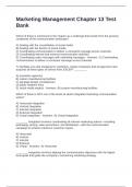 Marketing Management Chapter 13 Test Bank Exam With Questions and Correct Answers