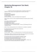 Marketing Management Test Bank Chapter 10 Exam Questions 100&percnt; Verified Answers 