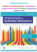 Solution Manual for Statistics for Nursing Research&colon; A Workbook for Evidence-Based Practice 4th Edition by Susan K&period; Grove and Daisha J&period; Cipher  isbn-9780323930505