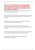 WGU C213 ACCOUNTING FOR DECISION MAKERS PVAC EXAM WITH CORRECT ACTUAL QUESTIONS AND CORRECTLY WELL DEFINED ANSWERS LATEST 2025 ALREADY GRADED A&plus;