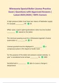 Minnesota Special Boiler License Practice Exam &vert; Questions with Approved Answers &vert; Latest 2025&sol;2026 &vert; 100&percnt; Correct&period;