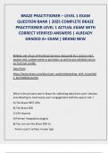 BRAZE PRACTITIONER &ndash; LEVEL 1 EXAM  QUESTION BANK &vert; 2025 COMPLETE BRAZE  PRACTITIONER LEVEL 1 ACTUAL EXAM WITH  CORRECT VERIFIED ANSWERS &vert; ALREADY  GRADED A&plus; EXAM &vert; BRAND NEW
