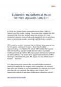 Evidence- Hypothetical Mcqs Verified Answers &lpar;2025&rpar;&excl;&excl;