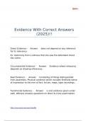 Evidence Correct Answers &lpar;2025&rpar;&excl;&excl;
