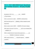 DXI II&colon; DISH 2024&sol;2025 Exam Questions  and Verified Answers &vert; Already Graded  A&plus; 