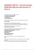 2024&sol;2025 CCIM 101 - Financial Analysis  EXAM With Q&A Accurate Answers To  Score A