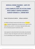 MEDICAL CODING TRAINING &ndash; AAPC CPC  EXAM  &vert; 2025 COMPLETE AAPC CPC ACTUAL EXAM  WITH CORRECT VERIFIED ANSWERS &vert;  ALREADY GRADED A&plus; &vert; BRAND NEW