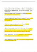 AQA A-LEVEL PSYCHOLOGY PAPER 2 PSYCHOLOGY LATEST 2025-2026 EXAM UPDATE QUESTIONS AND ANSWERS
