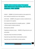 NURS 5334 Antimicrobial Principles  2024&sol;2025 Exam Questions and Correct  Answers &vert; New Update