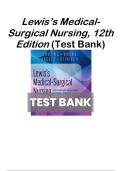 Test Bank for Lewis&rsquo;s Medical-Surgical Nursing&comma; 12th Edition by Mariann M&period; Harding&comma; Jeffrey Kwong & Team &vert; 2025&sol;2026 NCLEX RN Updated Edition