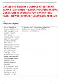 DAVIES SPI REVIEW &sol; COMPLETE TEST BANK  EXAM STUDY GUIDE &ndash; EXPERT VERIFIED ACTUAL  QUESTIONS & ANSWERS FOR GUARANTEED  PASS &vert; NEWEST UPDATE COMPLETE VERSION