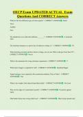 OECP Exam UPDATED ACTUAL  Exam  Questions And CORRECT Answers 