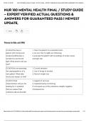 NUR 180 MENTAL HEALTH FINAL &sol; STUDY GUIDE &ndash; EXPERT VERIFIED ACTUAL QUESTIONS & ANSWERS FOR GUARANTEED PASS &vert; NEWEST UPDATE&comma;