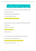 ARRT Patient Care Questions and Answers Latest Update 100&percnt; Pass