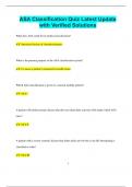 ASA Classification Quiz Latest Update  with Verified Solutions