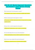 ASA BV 201 Market Approach Questions and Answers Latest Version Already  Passed