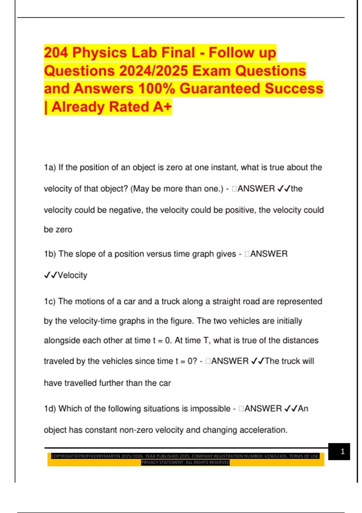 204 Physics Lab Final - Follow up Questions 2024/2025 Exam Questions ...