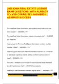 2025 IOWA REAL ESTATE LICENSE  EXAM QUESTIONS&vert; WITH ALREADY  SOLVED CORRECTLY ANSWERS&excl;&excl; &vert;  ASSURED SUCCESS 