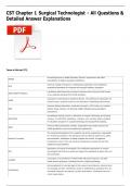 CST Chapter 1 Surgical Technologist - All Questions & Detailed Answer Explanations