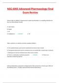 NSG 6005 Advanced Pharmacology Final Exam Review 2025&sol;26