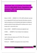 American Ass&period; of Critical Care Nurses  &lpar;AACN&rpar; 2024&sol;2025 Exam Questions and  Answers 100&percnt; Guaranteed Success &vert;  Already Rated A&plus; 