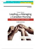 TEST BANK - YODER-WISE'S LEADING AND MANAGING IN CANADIAN NURSING&comma; 3RD EDITION &lpar;WADDELL&comma; 2024&rpar;&comma; CHAPTER 1-32 &vert; 