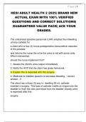 HESI ADULT HEALTH 2 2025&vert; BRAND NEW  ACTUAL EXAM WITH 100&percnt; VERIFIED  QUESTIONS AND CORRECT SOLUTIONS&vert;  GUARANTEED VALUE PACK&vert; ACE YOUR  GRADES&period; 